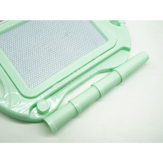 Tabla Magnetica de Scris si Desenat pentru Copii, Suprafata Reutilizabila cu Glisor pentru Stergere, Include Pix Magnetic si Picioare Suport, 23x17 cm, Verde