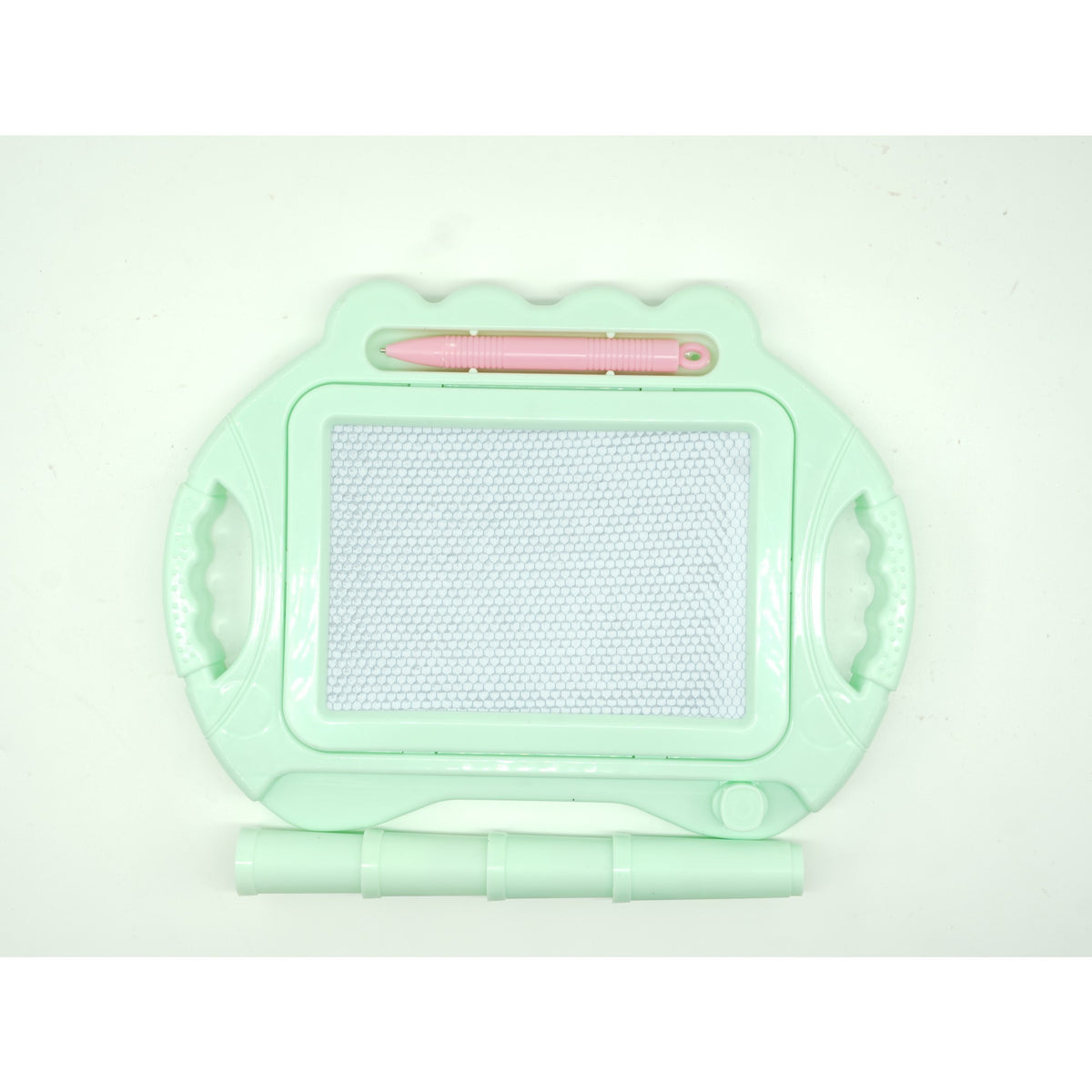 Tabla Magnetica de Scris si Desenat pentru Copii, Suprafata Reutilizabila cu Glisor pentru Stergere, Include Pix Magnetic si Picioare Suport, 23x17 cm, Verde