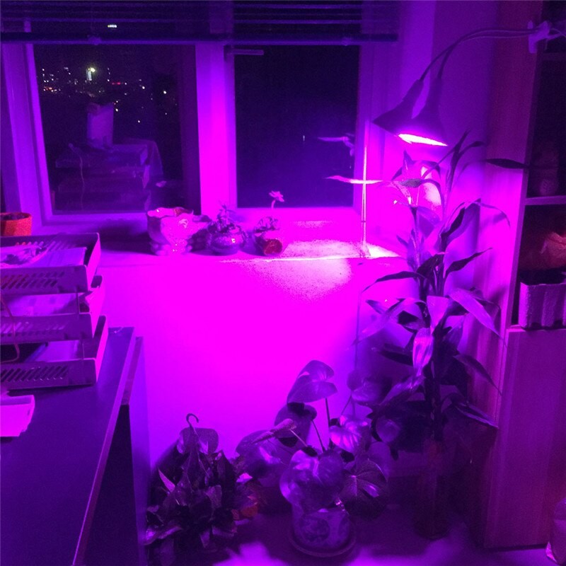 Lampa LED Pentru Cresterea Plantelor de Interior, Spectru Rosu si Albastru, 290 LED-uri, Fara Emanare de Caldura, Prindere cu Clips, 46x11.5x9.2 cm