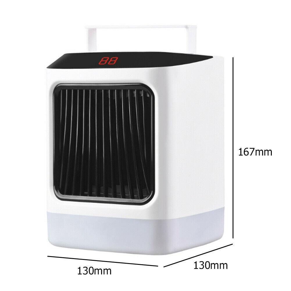 Mini Incalzitor Portabil Electric, Aeroterma Digitala cu Termostat Reglabil si Timer, Protectie Supraincalzire, Lumina de Noapte LED, 1000W, Negru/Alb