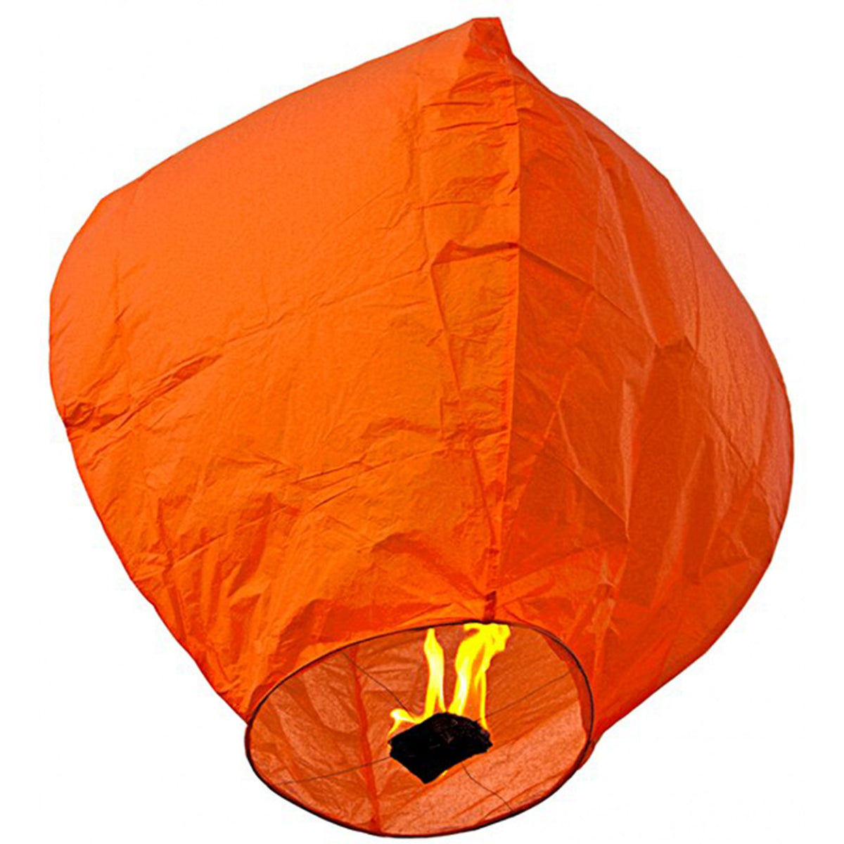 Lampion Zburator Biodegradabil din Hartie Ignifuga, Forma Ovala, Eco-Friendly, Portocaliu, 1 Bucata