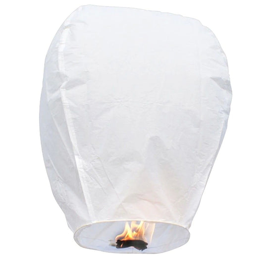 Lampion Zburator Biodegradabil, Hartie Ignifuga, Forma Ovala, Eco-Friendly, Alb, 1 Bucata