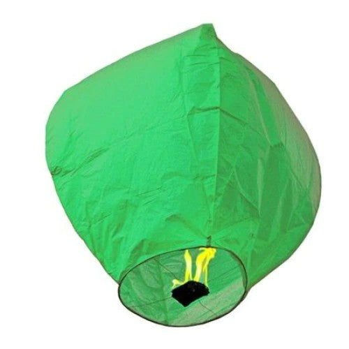 Lampion Zburator Din Hartie Biodegradabila, Forma Ovala Rezistenta La Foc, Eco-Friendly, Verde