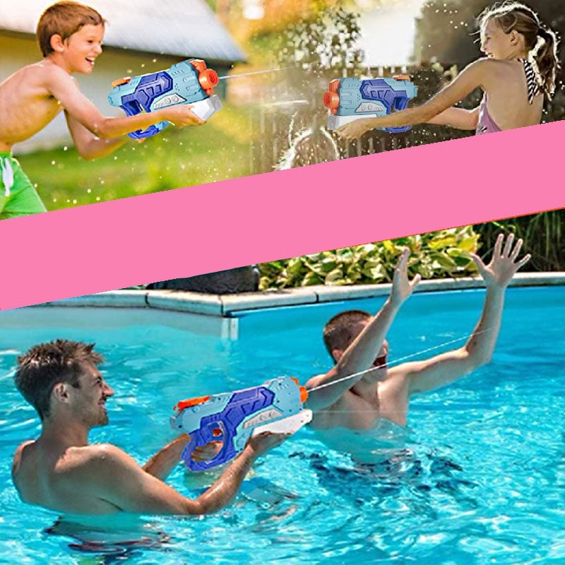 Set 2 Pistoale cu Apa pentru Copii si Adulti, Pompa cu Inalta Presiune, Jucarii Exterior pentru Piscina si Plaja, Roz si Albastru, 600 ML si 550 ML