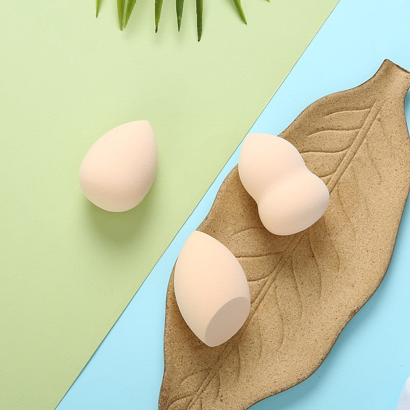 Set Buretei Machiaj, Aplicator Fond de Ten si Anticearcan, Textura Moale pentru Finish Natural, Poliuretan, Nude, 3 Bucati