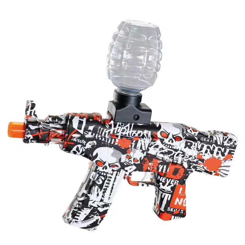 Mitraliera Electrica de Jucarie AK47 cu Bile de Gel si Sageti de Spuma, Blaster cu Tragere Automata, Include 5000 Bile Hidrogel, Amortizor, Ochelari de Protectie si Acumulator, 28x31 cm, Rosu