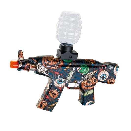 Mitraliera de Jucarie Electrica AK47, Pistol cu Bile de Gel si Hidrogen, Tragere Automata in Rafala, Plastic ABS, Negru, Include 5000 Bile si Ochelari Protectie, 28x31 cm