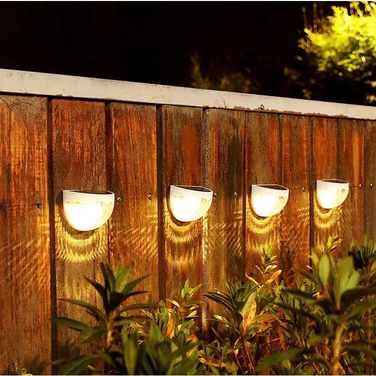 Set 2 Lămpi Solare de Perete, 6 LED-uri, Senzor de Lumină, Protecție IP65, Plastic ABS, Alb, Lumină Alb Cald 3500K