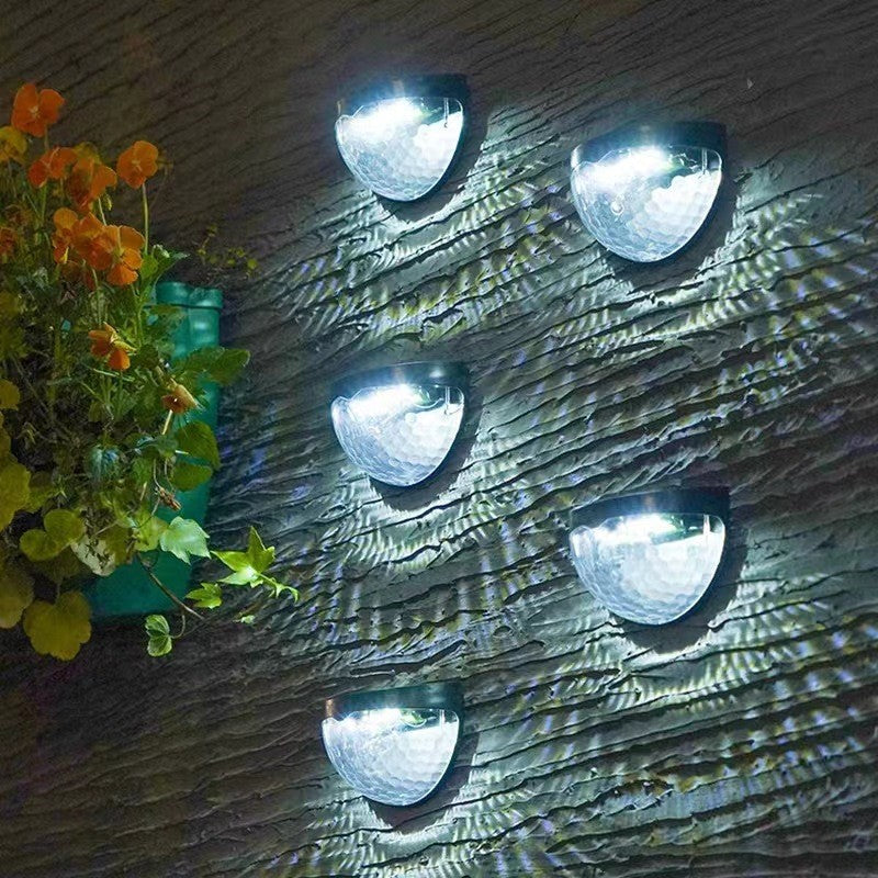 Set 2 Lampi Solare de Perete, 6 LED SMD2835, Senzor Lumina, Protectie IP65 Rezistenta la Apa, Plastic ABS, Alb Rece 6500K, Negru, 2 Bucati