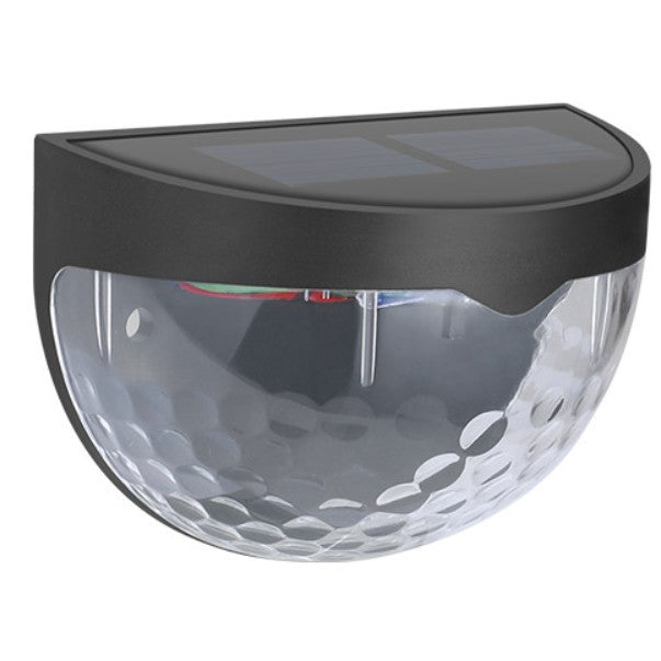 Set 2 Lampi Solare de Perete, 6 LED-uri SMD, Senzor de Lumina, Protectie IP65, Plastic ABS, Lumina Alba Calda, Negru