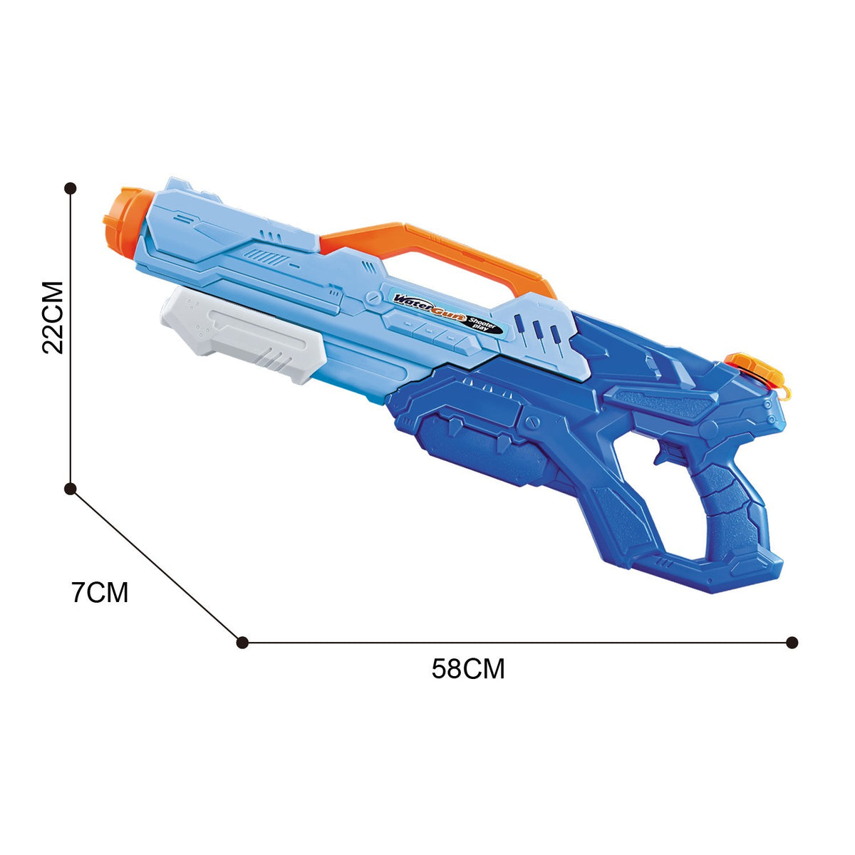 Pistol Cu Apa Pentru Copii Si Adulti, Pompa Cu Inalta Presiune, Jucarie Pentru Piscina Si Plaja, Rezervor Mare 1500 ml, Albastru, Varsta 6 Ani+