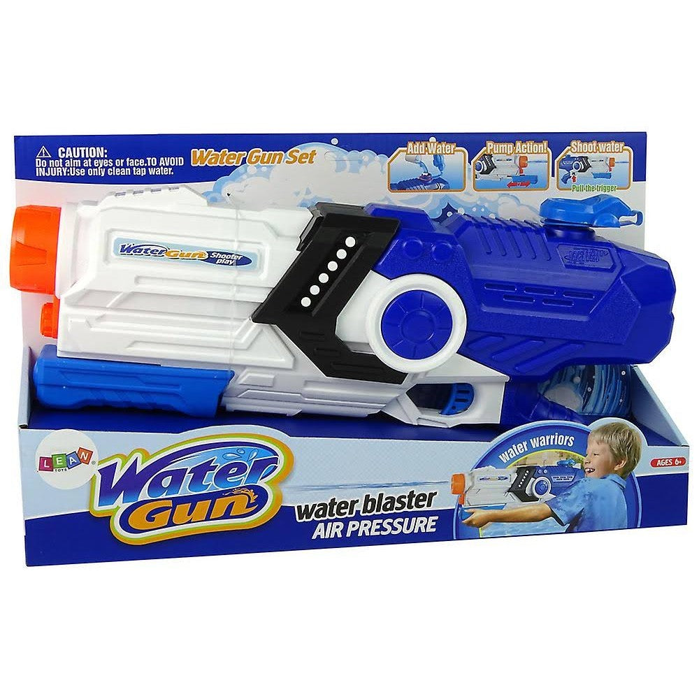 Pistol cu Apa pentru Copii si Adulti, Pompa de Inalta Presiune cu Tragaci, Rezervor Mare Anti-Scurgere pentru Piscina si Plaja, 2000 ml, Albastru/Multicolor