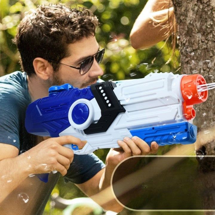 Pistol cu Apa pentru Copii si Adulti, Pompa de Inalta Presiune cu Tragaci, Rezervor Mare Anti-Scurgere pentru Piscina si Plaja, 2000 ml, Albastru/Multicolor
