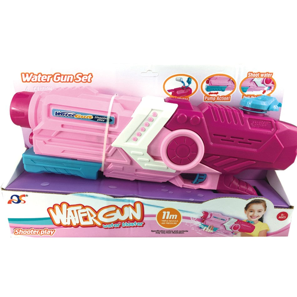 Pistol cu Apa pentru Copii si Adulti, Pompa Inalta Presiune cu Tragaci, Rezervor Mare Anti-Scurgere pentru Piscina si Plaja, 6 Ani+, Roz, 2000 ml