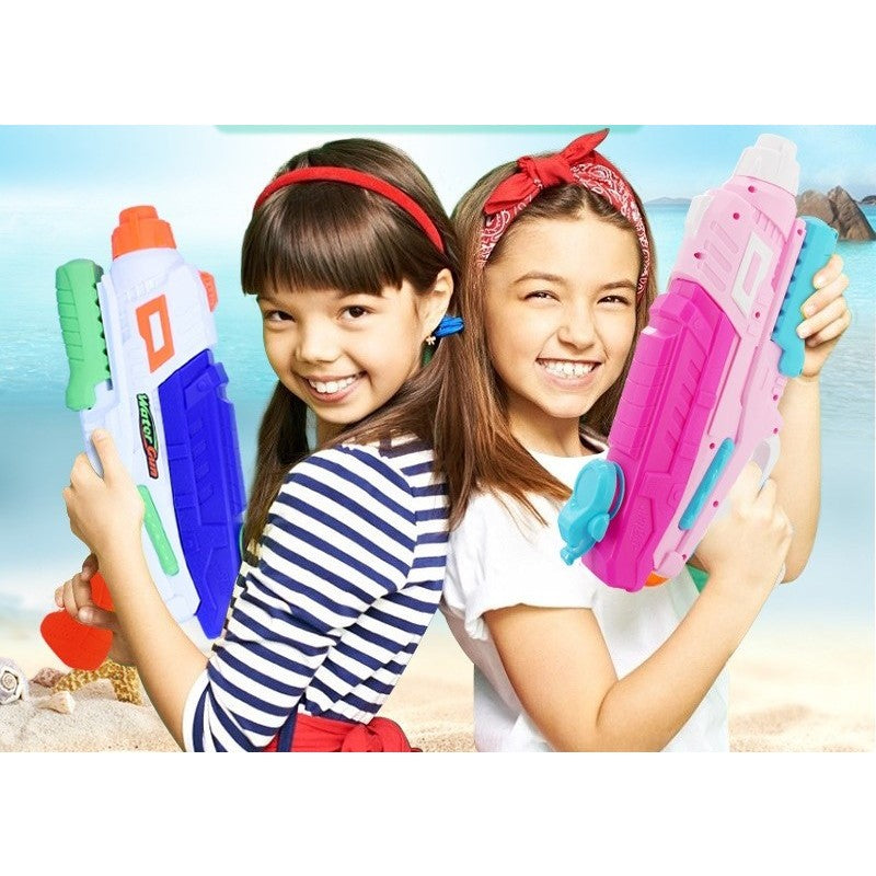 Set 2 Pistoale cu Apa pentru Copii si Adulti, Jucarie de Vara cu Pompa de Inalta Presiune, Rezervor Mare Anti-Scurgere, pentru Piscina sau Plaja, 600 ml, Roz si Albastru