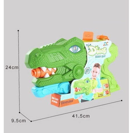 Pistol cu Apa pentru Copii si Adulti, Model Tiranozaur cu 3 Duze de Pulverizare, Pompa Inalta Presiune, pentru Piscina si Plaja, Verde, 1440 ml