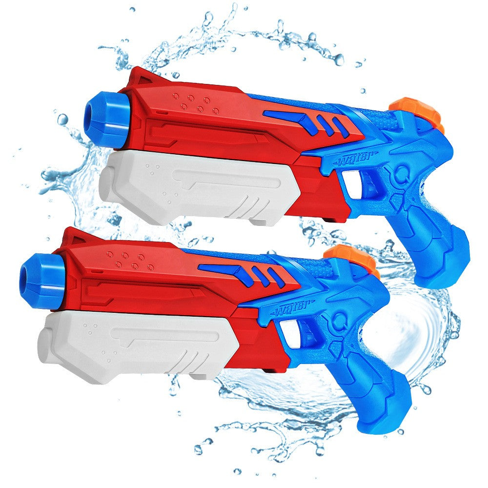 Pistol cu Apa pentru Copii si Adulti, Mecanism cu Pompa si Rezervor, Jucarie de Vara pentru Piscina si Plaja, Plastic, 300 ml, Albastru/Rosu