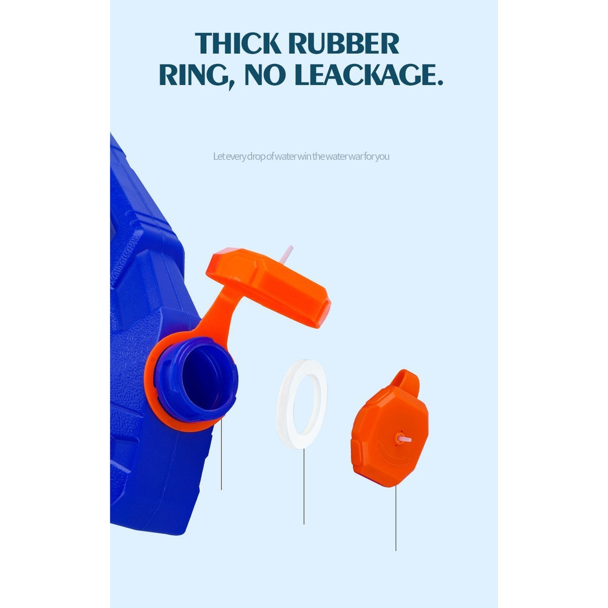 Pistol cu Apa pentru Copii si Adulti, Mecanism cu Pompa si Rezervor Anti-Scurgere, Jucarie pentru Piscina si Plaja, 6 Ani+, Bleumarin/Rosu, 300 ml