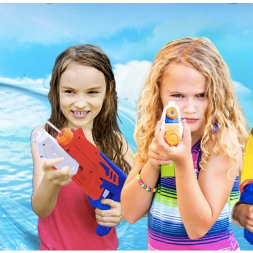 Pistol cu Apa pentru Copii si Adulti, Mecanism cu Pompa si Rezervor Anti-Scurgere, Jucarie pentru Piscina si Plaja, 6 Ani+, Bleumarin/Rosu, 300 ml