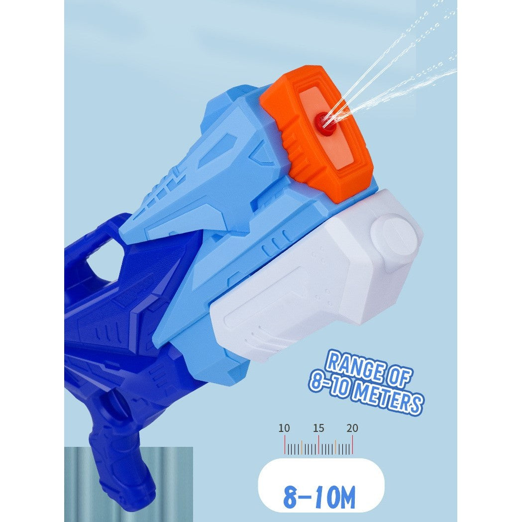 Pistol cu Apa pentru Copii si Adulti, Pompa de Inalta Presiune cu 3 Duze, Jucarie pentru Piscina si Plaja, Plastic Rezistent, Rezervor 770 ml, Albastru, 6 Ani+