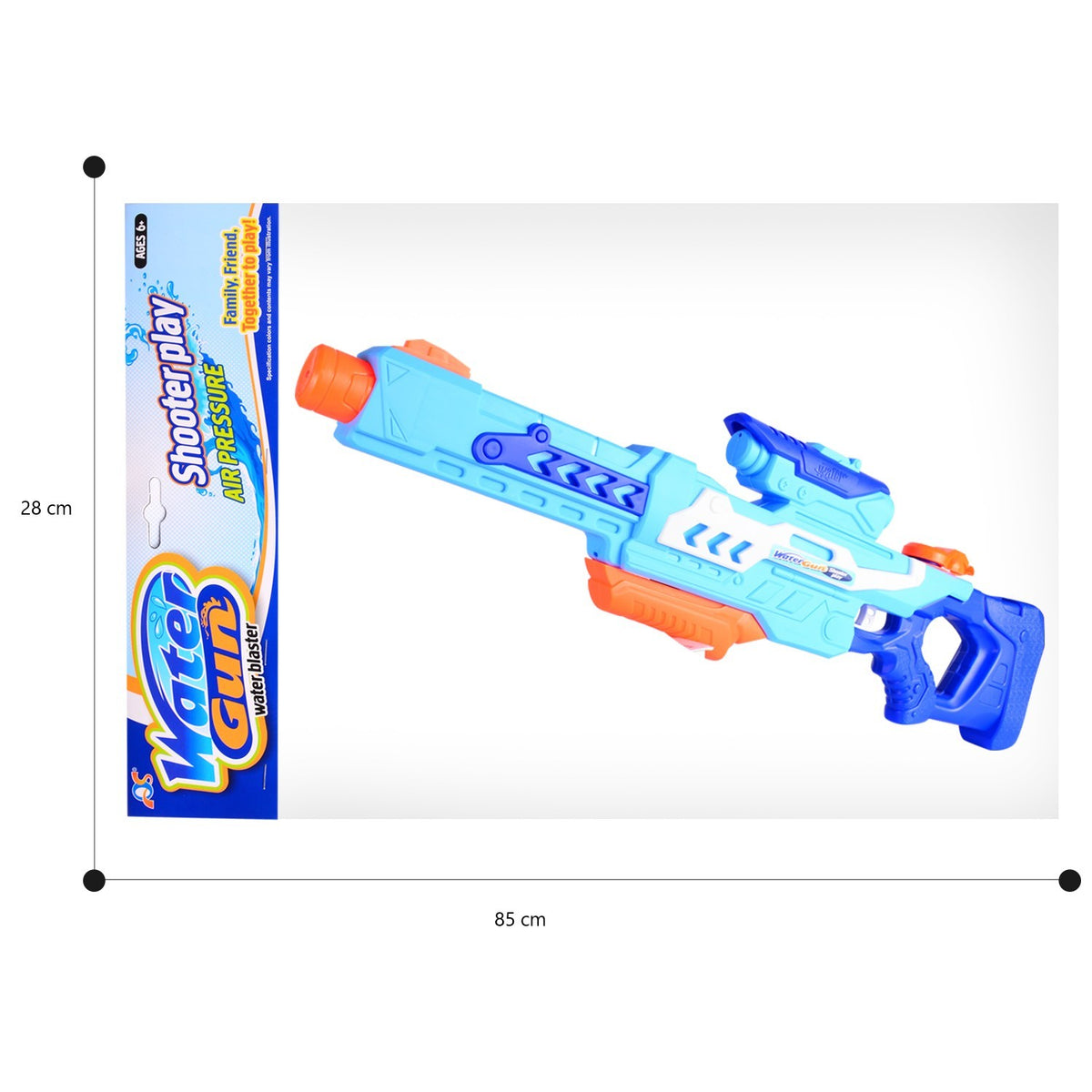 Pistol Cu Apa Pentru Copii Si Adulti, Mecanism Cu Pompa Si Rezervor Mare, Plastic Rezistent, 1200 ML, Albastru, 6 Ani+