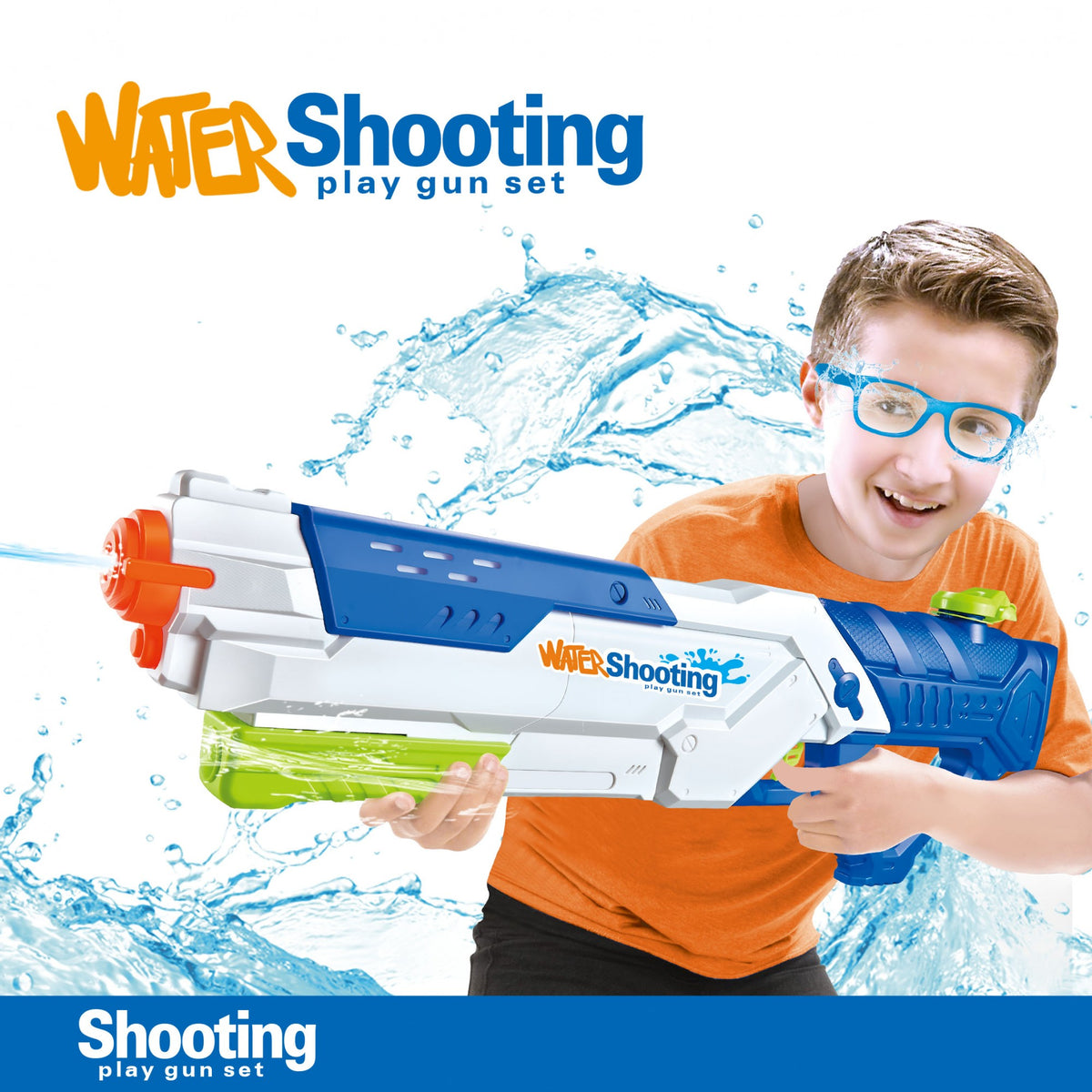 Pistol cu Apa pentru Copii si Adulti, Jucarie de Vara cu Pompa de Inalta Presiune pentru Piscina si Plaja, Rezervor Mare 1200 ml, Varsta 6 Ani+, Multicolor
