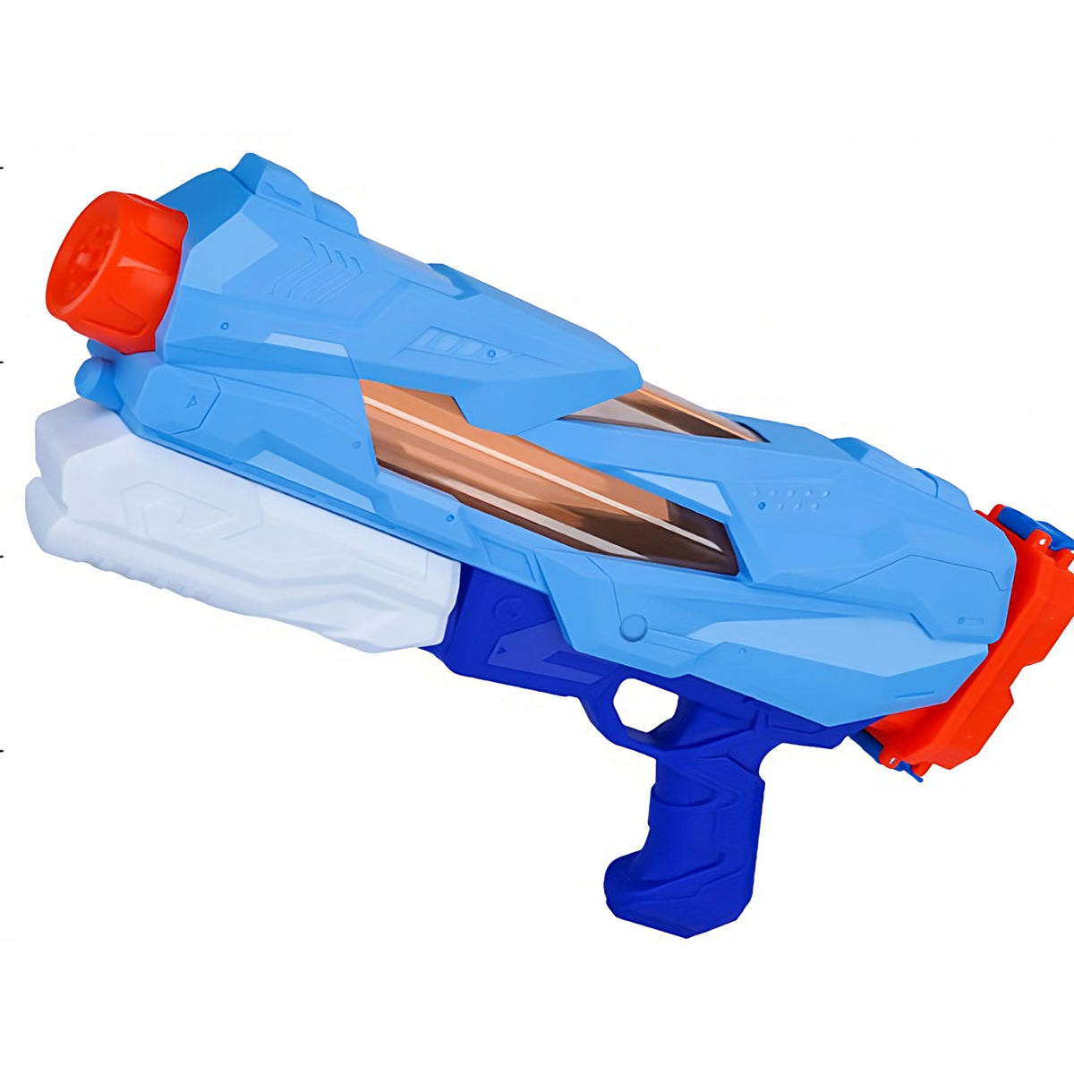 Pistol cu Apa pentru Copii si Adulti, Jucarie de Vara pentru Piscina si Plaja, Sistem Quick Fill cu Pompa de Inalta Presiune, 5 Duze, Rezervor 800 ml, Albastru, 6 Ani +