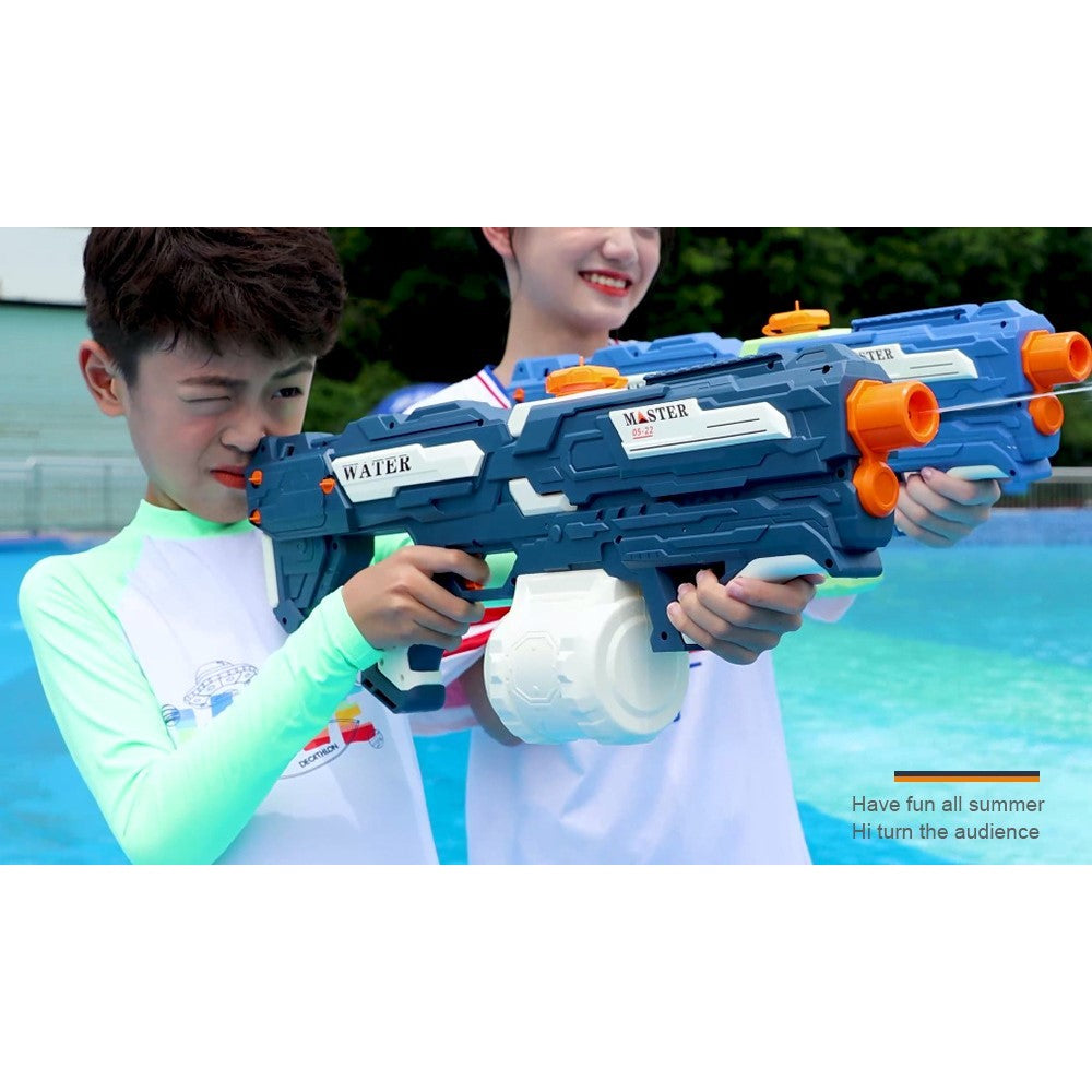 Pistol cu Apa Electric pentru Copii si Adulti, Jet Automat Burst, Baterie Reincarcabila 1500mAh, Rezervor 600ml, Albastru/Alb, 14 Ani+