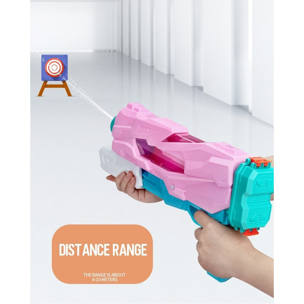 Pistol Cu Apa Pentru Copii Si Adulti, Mecanism Cu Pompa Si Incarcare Rapida, Pentru Piscina Sau Plaja, Roz, 600 ml