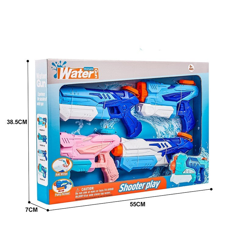 Set 4 Pistoale cu Apa pentru Copii, Jucarie de Vara cu Pompa de Inalta Presiune, pentru Piscina si Plaja, 300 ml, Albastru/Roz, Varsta 6 Ani+