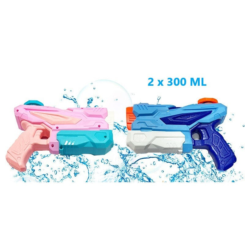 Set 4 Pistoale cu Apa pentru Copii si Adulti, Mecanism cu Pompa de Inalta Presiune, Jucarii Exterior pentru Piscina si Plaja, Multicolor, Set 4 Bucati, 2x 550 ml + 2x 300 ml