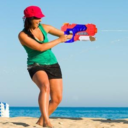 Pistol cu Apa pentru Copii si Adulti, Jucarie de Vara pentru Piscina si Plaja, Mecanism cu Pompa de Presiune, Design Anti-Scurgere, 6 Ani+, Roz/Albastru, 550 ml