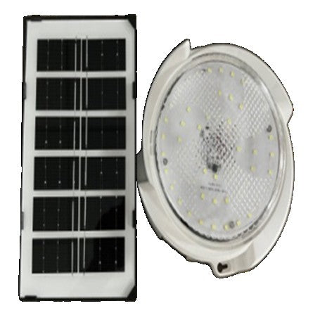 Plafoniera Solara 50W, Lampa LED de Interior si Exterior cu Telecomanda, Panou Solar 6V, 60 LED-uri, 4500 Lumeni, Cablu 4.6m, Alb Rece 6000K, 200mm