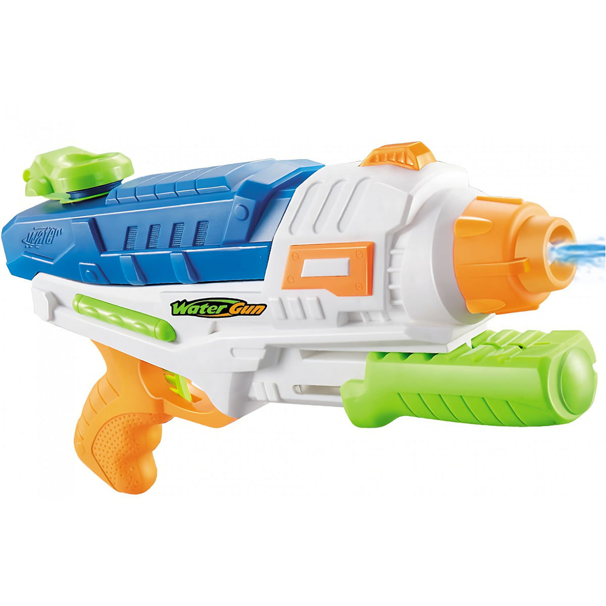 Pistol cu Apa pentru Copii si Adulti, Jucarie de Vara cu Pompa de Inalta Presiune pentru Piscina sau Plaja, Rezervor Mare Anti-Scurgere, Capacitate 1000 ml, Varsta 6 Ani+, Albastru/Multicolor