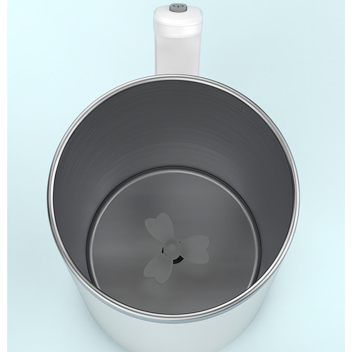 Cana Portabila cu Amestecare Automata, Mixer Incorporat pentru Cafea si Shake, Functionare pe Baterii, Inox si Plastic, 380 ml, Alb