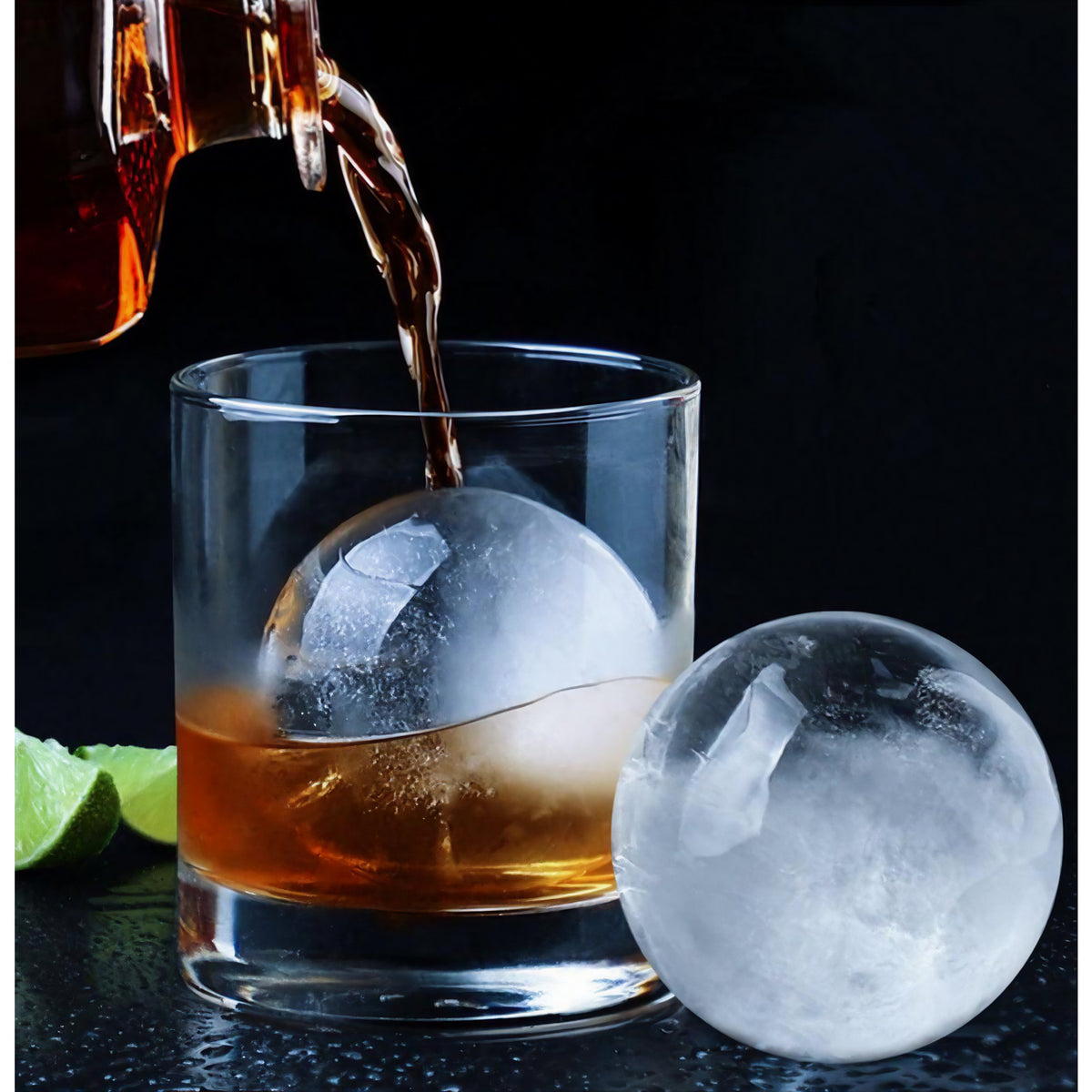 Forma Cub De Gheata Gigant, Matrita Sfera Pentru Whiskey Si Cocktail, Silicon Si Polipropilena, Eliberare Usoara, 11x7.5x7.8 cm, Gri