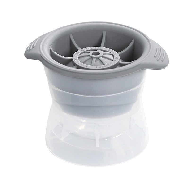 Forma Cub De Gheata Gigant, Matrita Sfera Pentru Whiskey Si Cocktail, Silicon Si Polipropilena, Eliberare Usoara, 11x7.5x7.8 cm, Gri