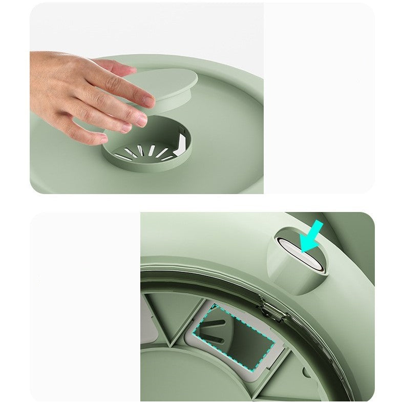 Dozator Cereale Etajat si Rotativ 360 Grade, Dispenser Alimente cu 6 Compartimente Detasabile, Suport Oua si Vas Masurare, Plastic, Capacitate 10L, 35x27.5 cm, Verde