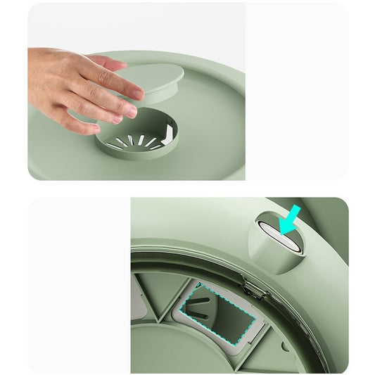Dozator Cereale Etajat si Rotativ 360 Grade, Dispenser Alimente cu 6 Compartimente Detasabile, Suport Oua si Vas Masurare, Plastic, Capacitate 10L, 35x27.5 cm, Verde