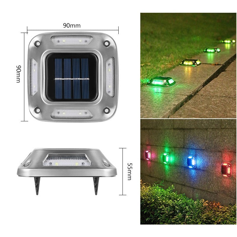 Lampa Solara LED pentru Gradina, 8 LED-uri cu Senzor de Lumina, Montare Perete sau Sol, Protectie IP65, Forma Patrata, Material ABS si Policarbonat, 9 x 9 cm, Acumulator 600 mAh, Lumina Multicolorasubmitted