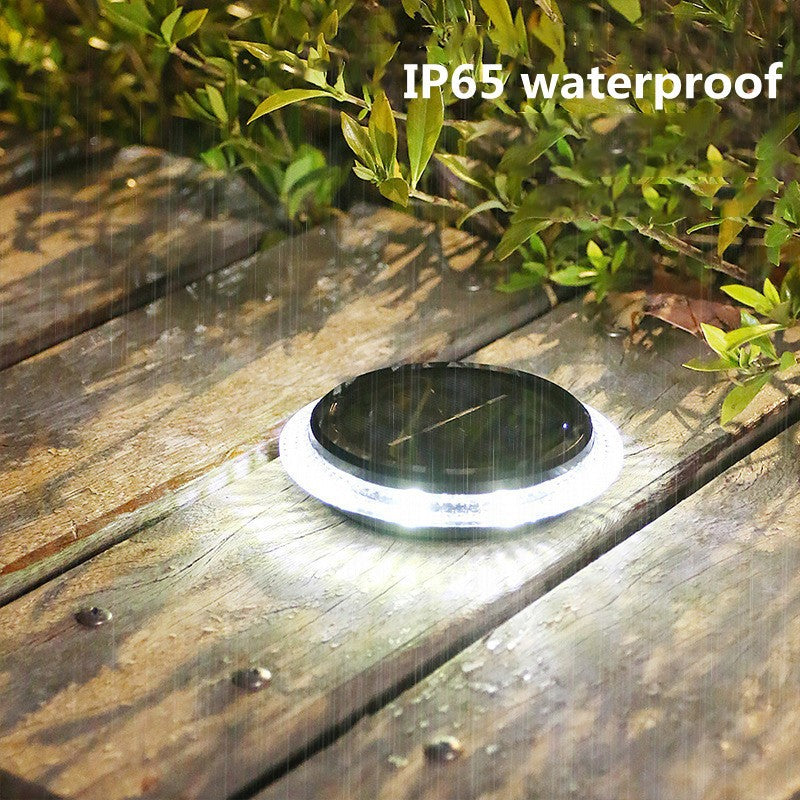 Set Lampi Solare LED Tip Spot pentru Gradina, 8 LED-uri cu Senzor de Lumina, Impermeabile IP44, ABS si Policarbonat, Lumina Alba Rece, 12 x 13.5 cm, Negru/Auriu, 4 Bucati