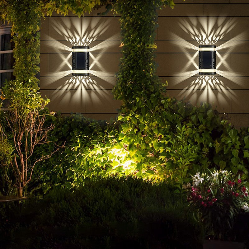 Lampa Solara LED Decorativa, Iluminat Bidirectional Exterior, Senzor Lumina, Protectie IP65, Material ABS, 1.2V 600mAh, 15.1 x 9 x 6 cm, Alb Cald