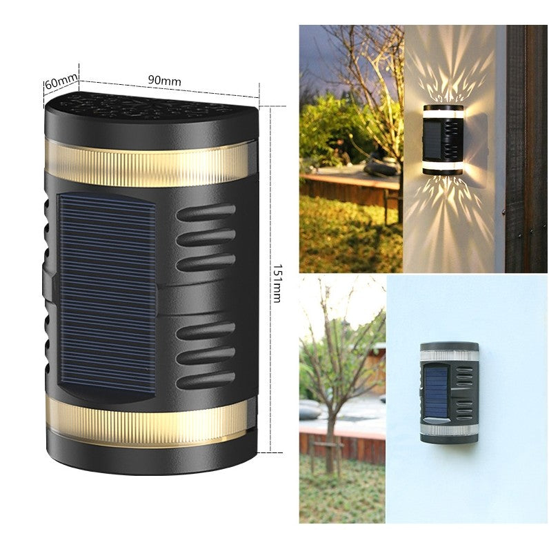 Lampa Solara LED Decorativa, Iluminat Bidirectional Exterior, Senzor Lumina, Protectie IP65, Material ABS, 1.2V 600mAh, 15.1 x 9 x 6 cm, Alb Cald