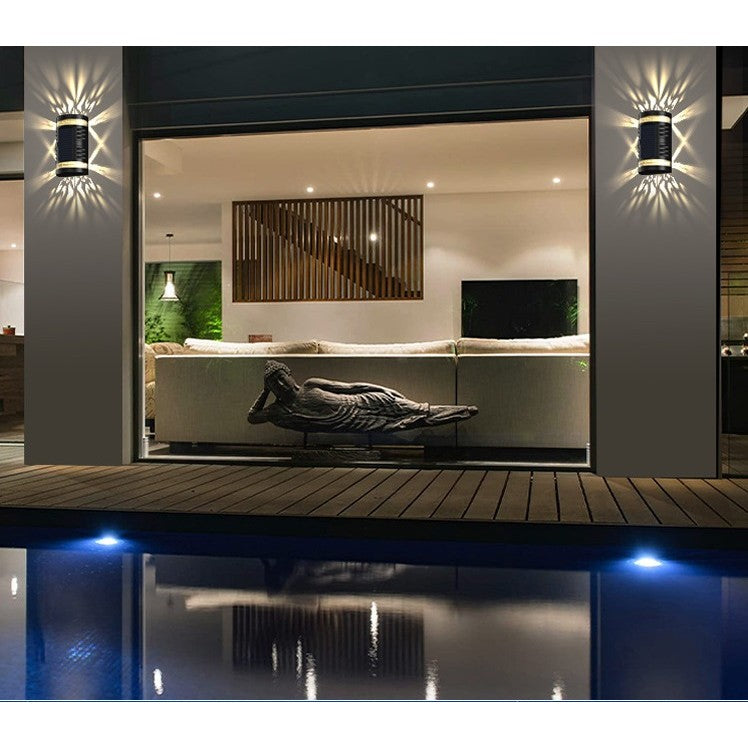 Lampa Solara LED Decorativa, Iluminat Bidirectional pentru Gradina si Terasa, Senzor de Lumina, IP65, ABS, 15.1 x 9 x 6 cm, Alb Rece