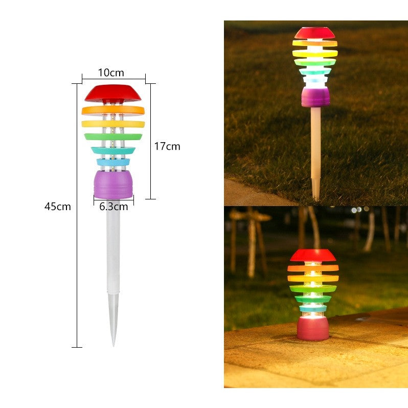 Lampa Solara LED pentru Gradina, Design Modern cu 2 Moduri de Iluminare, Senzor de Lumina, Material Sticla si ABS, 45 x 10 cm, Acumulator 600mAh, Lumina Calda, Rece si Multicolor