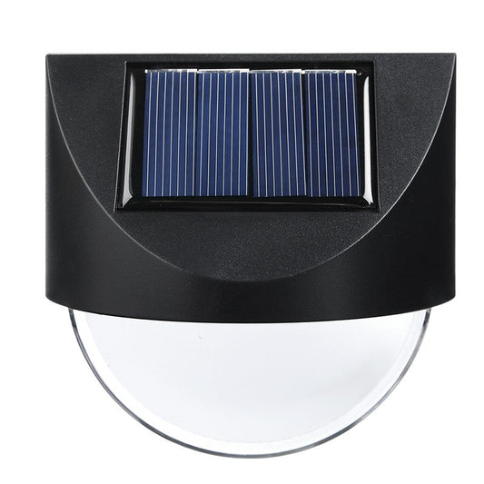Set 4 Aplice Solare LED pentru Gradina si Terasa, Rezistente la Apa IP65, Senzor Lumina, ABS si Policarbonat, 8.8 x 8.5 cm, Lumina Alb Rece, Negru