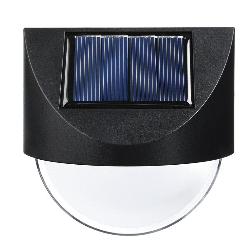 Set 4 Aplice Solare LED pentru Gradina si Terasa, Rezistente la Apa IP65, Senzor Lumina, ABS si Policarbonat, 8.8 x 8.5 cm, Lumina Alb Cald, Negru