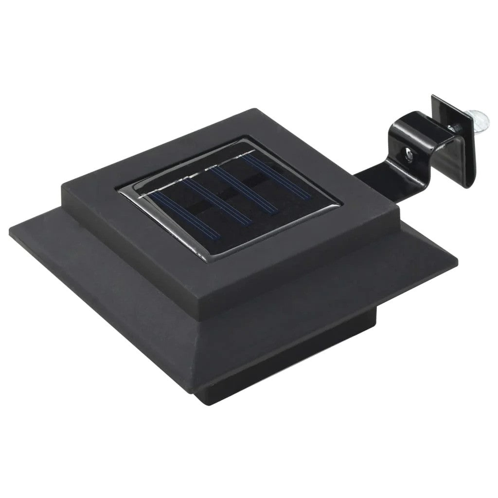 Lampa Solara LED Pentru Gradina, Scari Sau Balustrada, Senzor De Lumina, Acumulator 1200mAh, ABS, 12 LED-uri SMD, Lumina Alb Cald, Carcasa Neagra, 12 x 6 cm