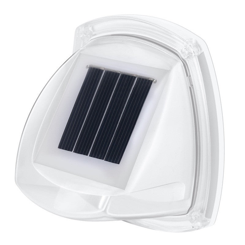 Lampa Solara LED pentru Gradina, Aplica de Perete cu Senzor de Lumina, Rezistenta la Apa IP65, ABS, 8.5 x 9 cm, 8 LED-uri Lumina Calda, Alb, Set 2 Bucati