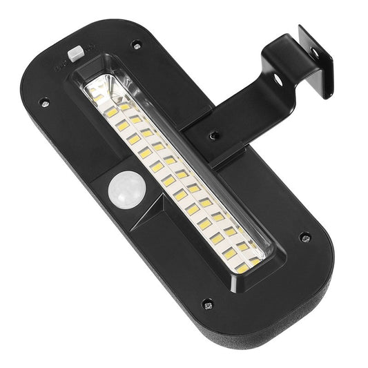 Lampa Solara LED Dreptunghiulara pentru Perete, Senzor de Miscare si Lumina, Rezistenta la Apa IP65, Acumulator 2200mAh, ABS, 18 x 7 cm, Lumina Alb Rece, Negru
